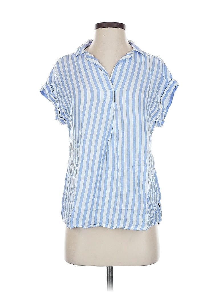 Pre-owned Gap Short Sleeve Blouse In Blue