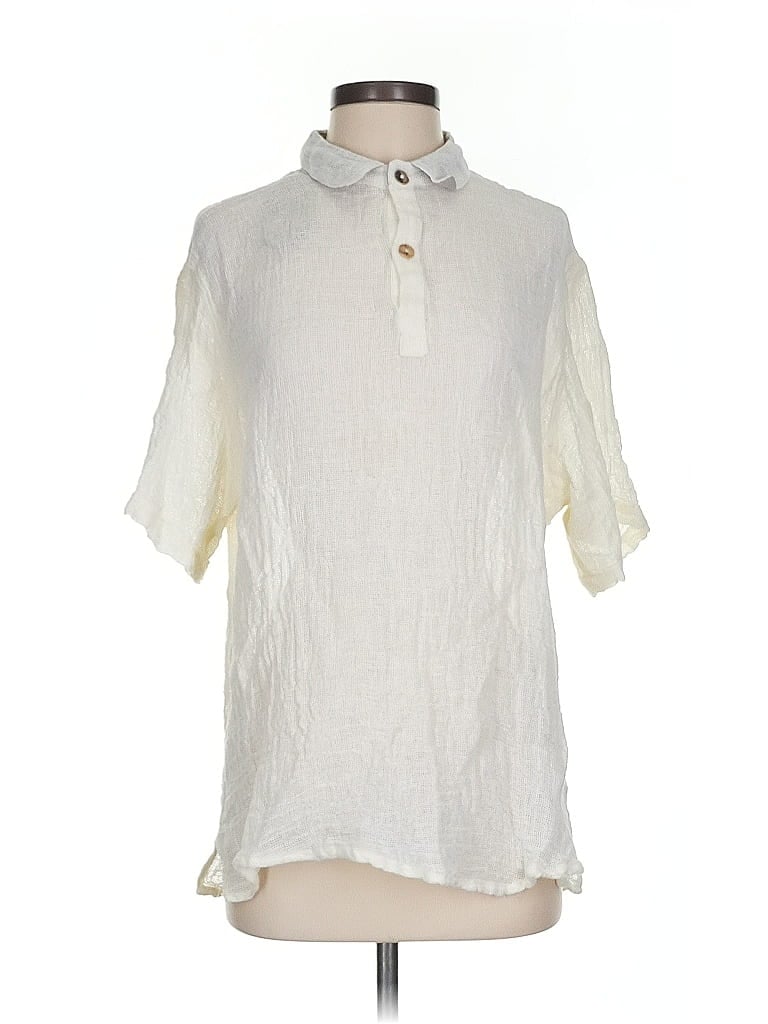 Assorted Brands Ivory Short Sleeve Turtleneck Size S - photo 1