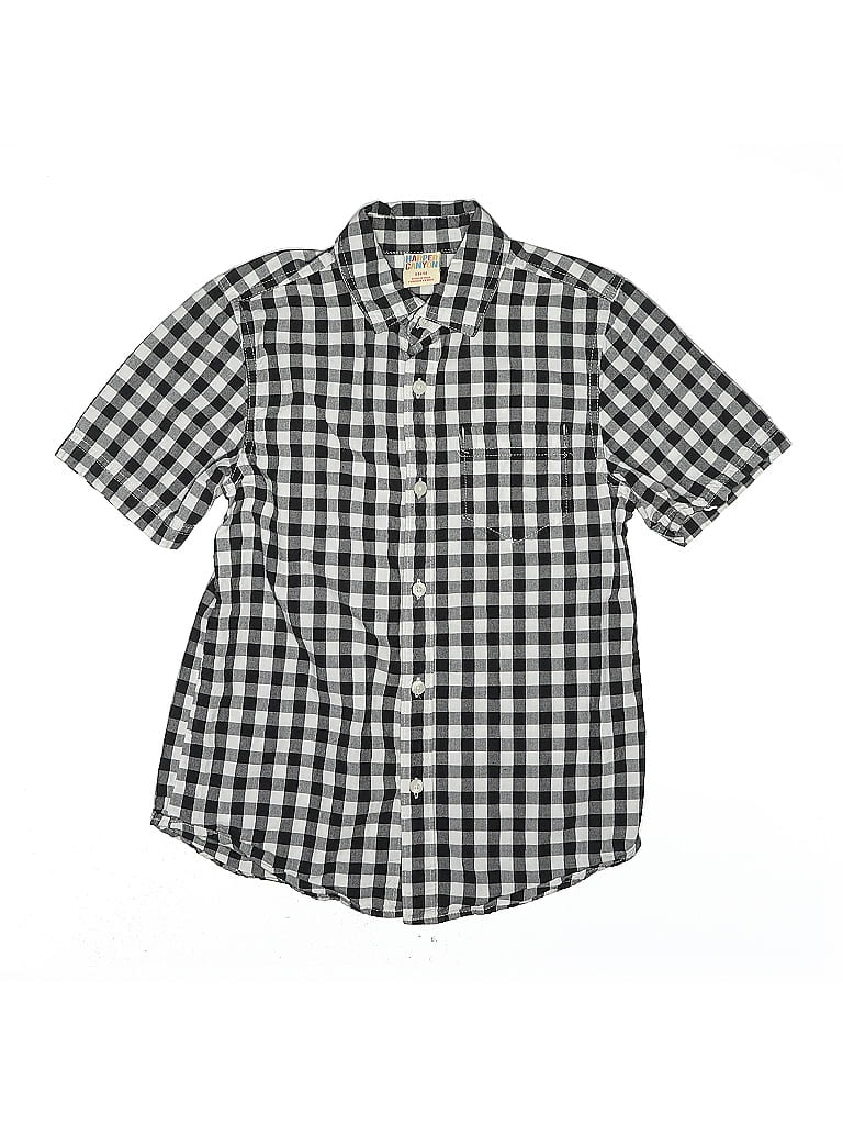 Pre-owned Harper Canyon Kids' Short Sleeve Button Down Shirt In Black