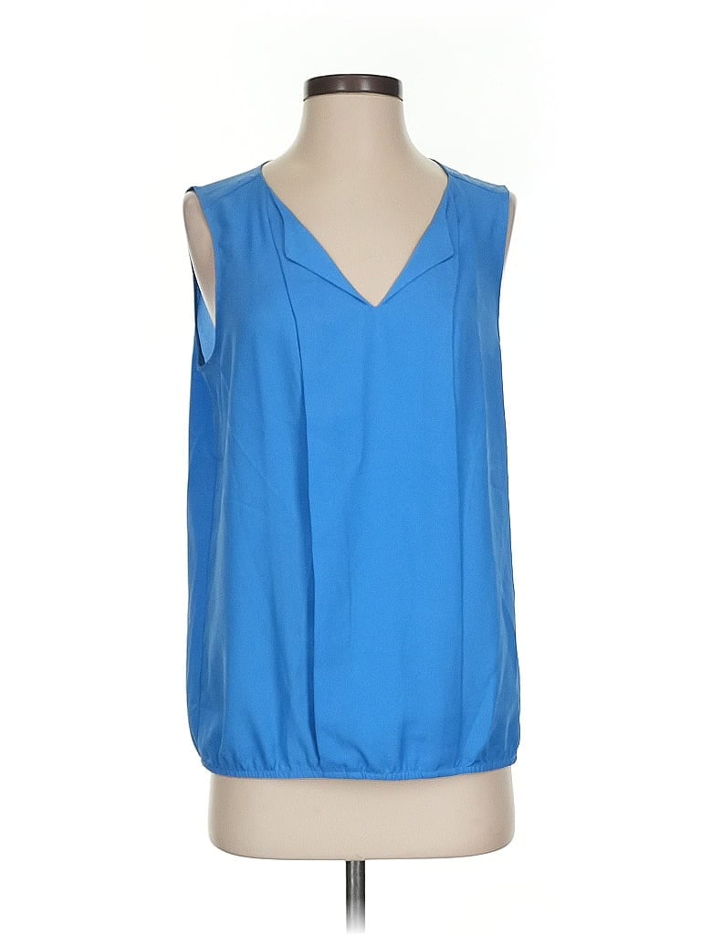 Pre-owned Ann Taylor Loft Outlet Sleeveless Blouse In Blue