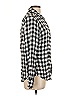 Mi ami 100% Rayon Checkered-gingham Black Long Sleeve Button-Down Shirt Size L - photo 4