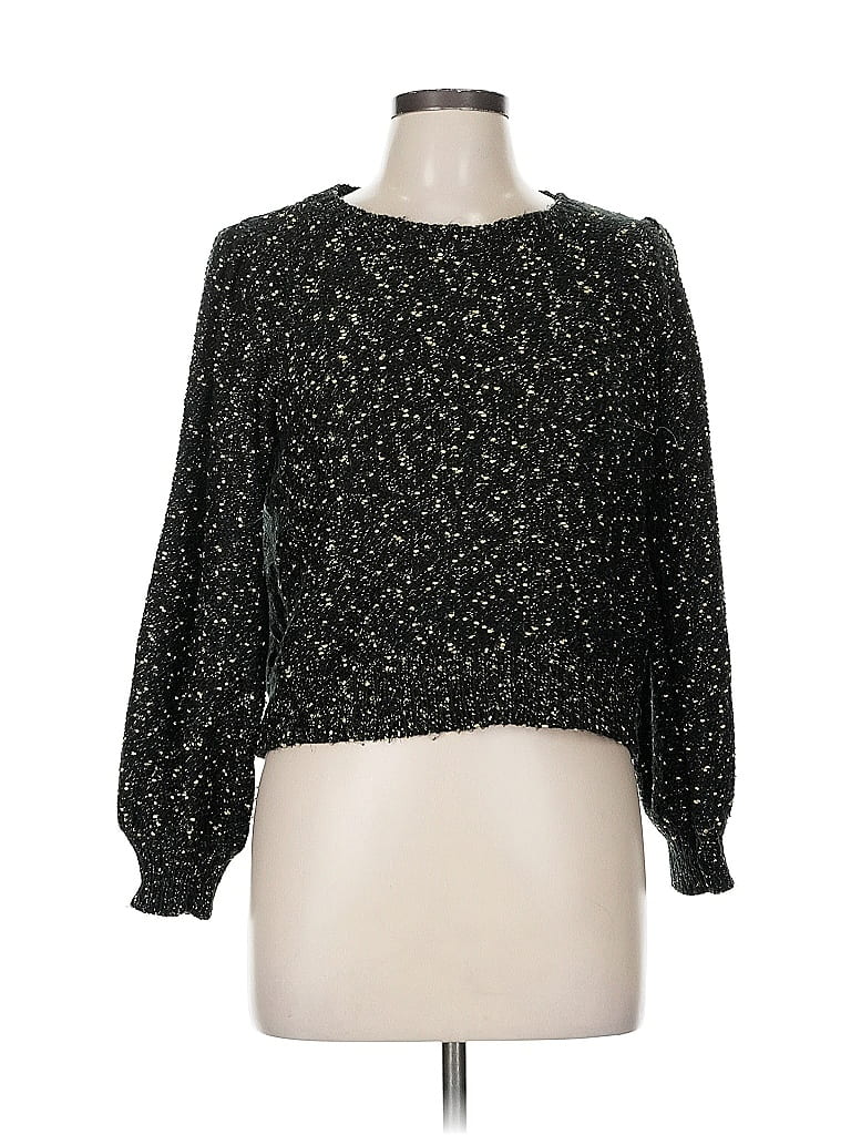 Pre-owned Just Fab Pullover Sweater In Black