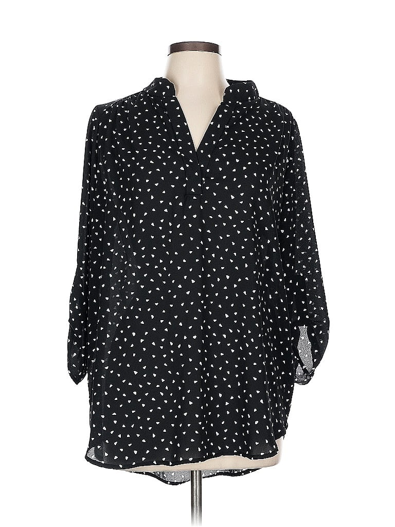 Click to view more detailed imagery on our partner's website Pre-owned Riah Fashion 3/4 Sleeve Blouse In Black