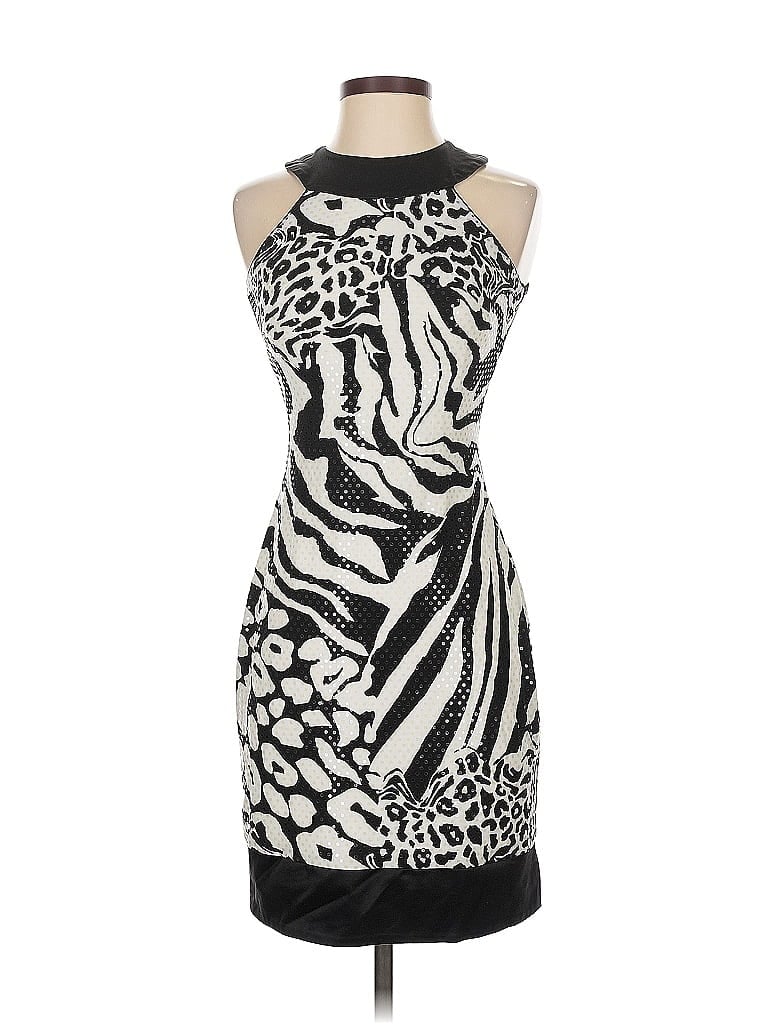 Cache Animal Print Black Cocktail Dress Size 2 - photo 1