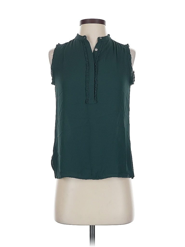 Pre-owned Ann Taylor Loft Sleeveless Blouse In Blue