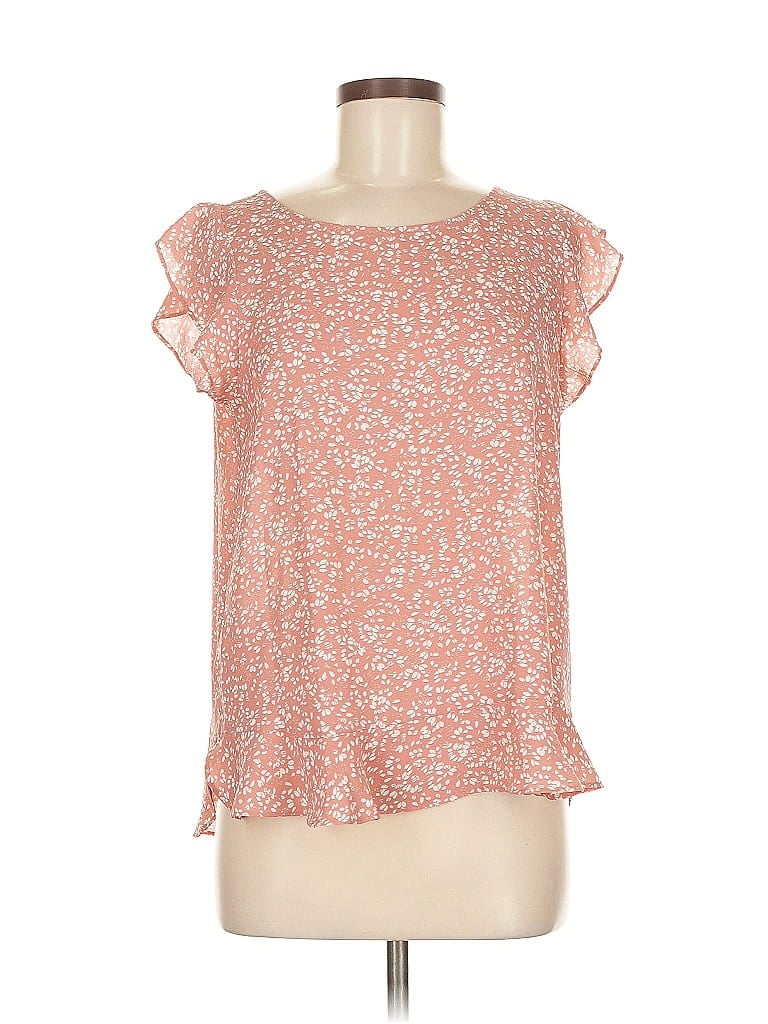 Ann Taylor LOFT Outlet 100% Polyester Orange Short Sleeve Blouse Size M - photo 1