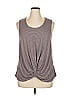 ModCloth Stripes Gray Sleeveless T-Shirt Size 1X - photo 1