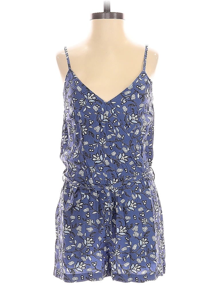 Pre-owned Ann Taylor Loft Romper In Blue