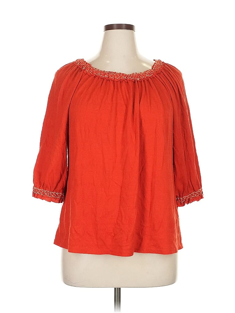 Pre-owned Max Studio 3/4 Sleeve Blouse In Orange