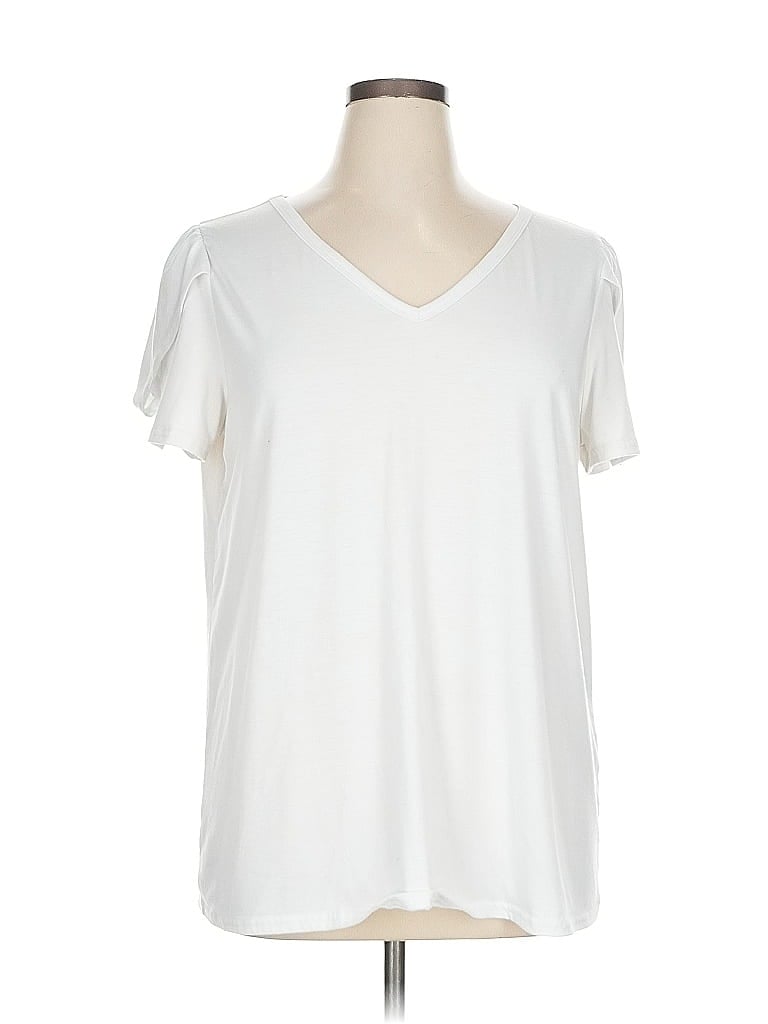 Pre-owned Unbranded Short Sleeve T-shirt In White