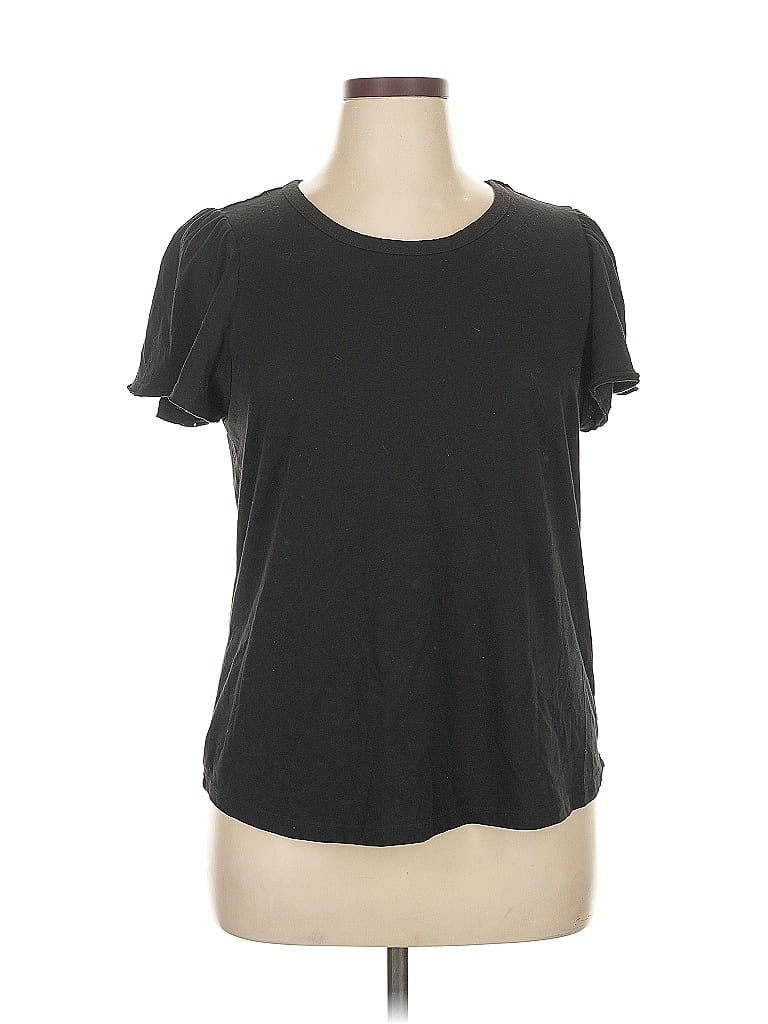 Pre-owned Philosophy Republic Clothing Short Sleeve Top Black Keyhole Neckline Tops