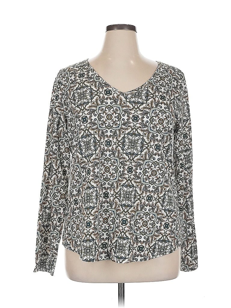 Pre-owned Sonoma Goods For Life Long Sleeve T-shirt In Silver