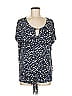 Ellen Tracy Blue Short Sleeve Blouse Size 8 (estimated) - photo 1