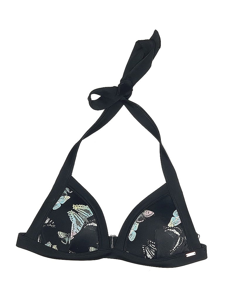 Pre-owned Free People Swimsuit Top Black Print Pattern Swimwear