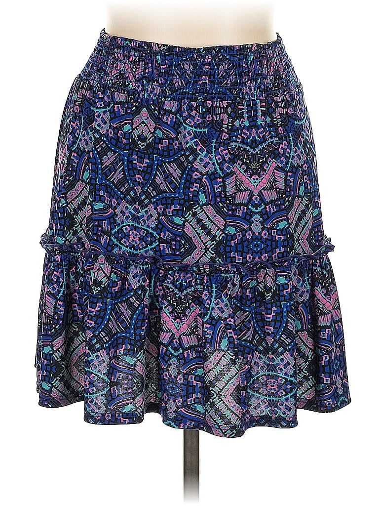 Veronica M. Paisley Blue Casual Skirt Size L - photo 1
