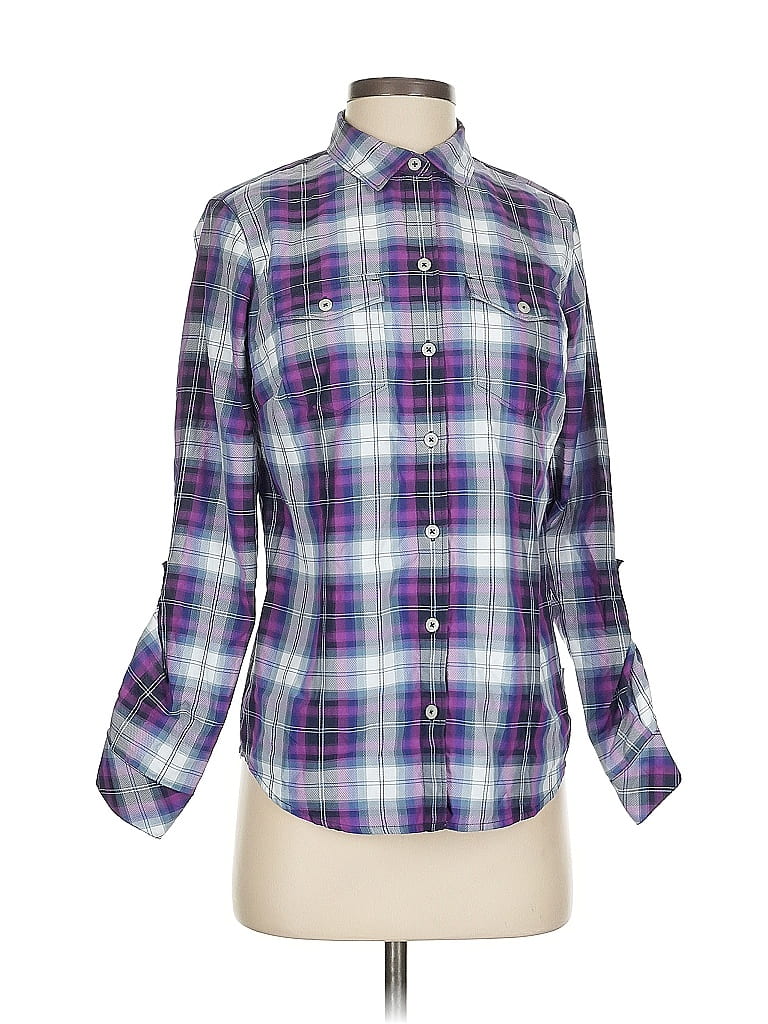 Pre-owned Eddie Bauer Long Sleeve Blouse In Purple
