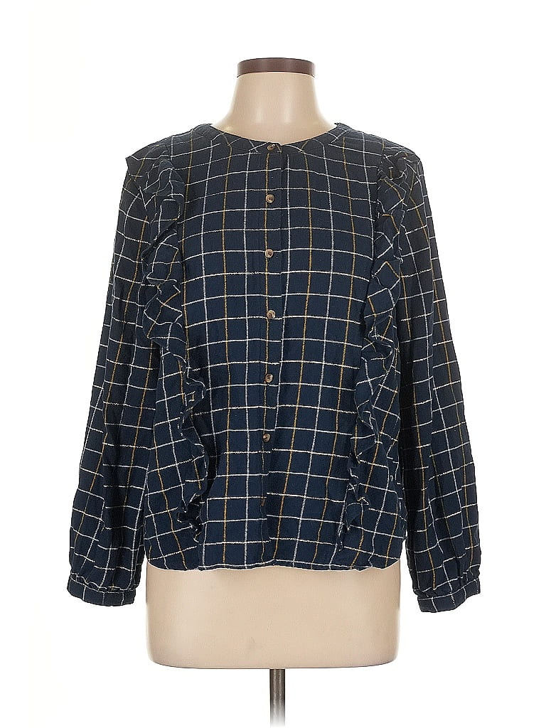 Sonoma Goods for Life Blue Long Sleeve Blouse Size L (petite) - photo 1