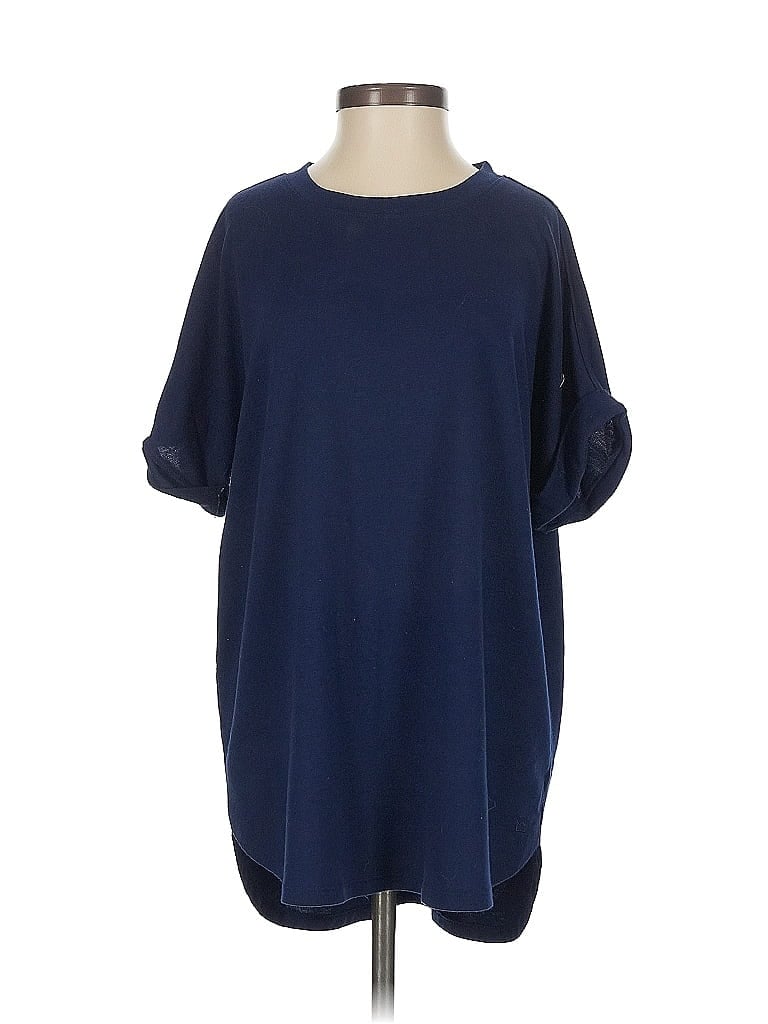 Pre-owned Crown & Ivy 3/4 Sleeve T-shirt In Blue