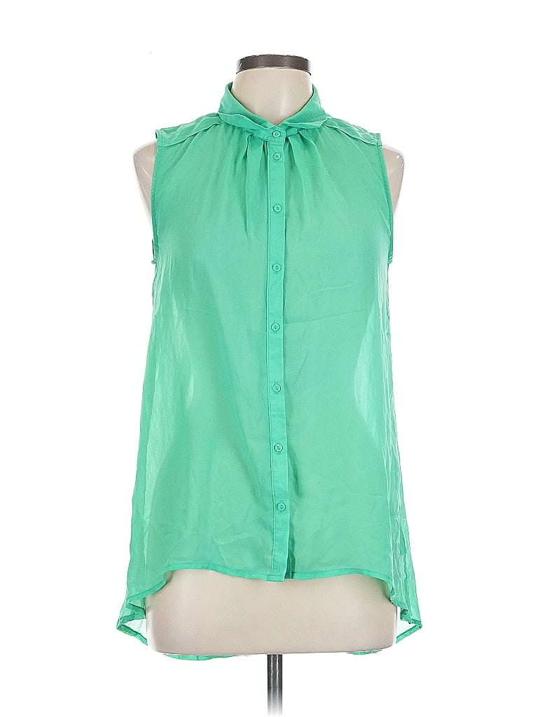 Pre-owned H&m Sleeveless Blouse In Green