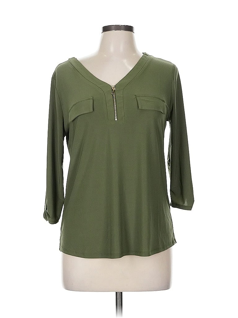 Pre-owned Assorted Brands 3/4 Sleeve Blouse In Green