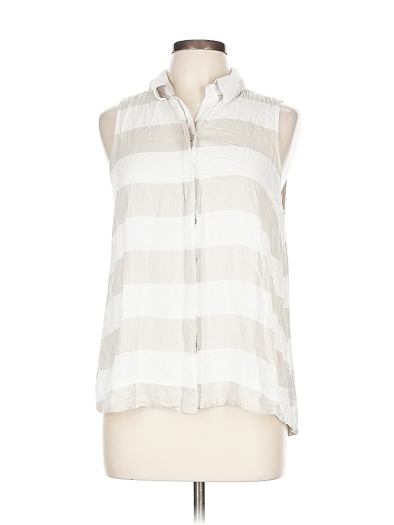 Pre-owned Cupio Sleeveless Button Down Shirt In White
