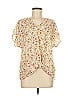 West Kei 100% Polyester Ivory Short Sleeve Blouse Size M - photo 1