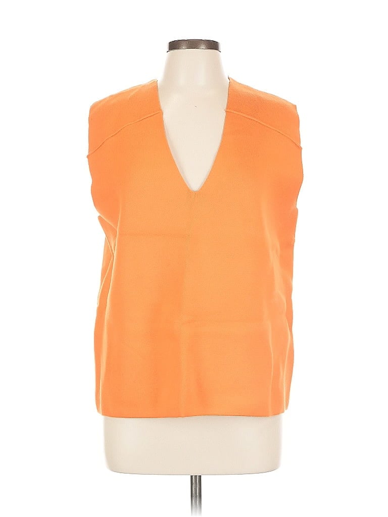 Pre-owned Zara Sweater Vest In Orange