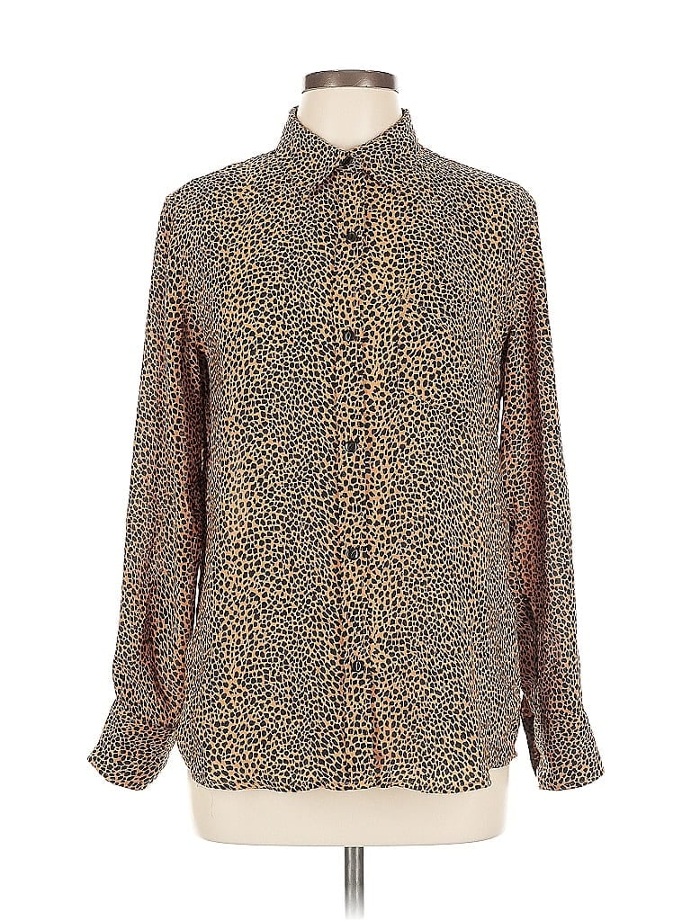 Click to view more detailed imagery on our partner's website Pre-owned Current Elliott Long Sleeve Blouse In Brown