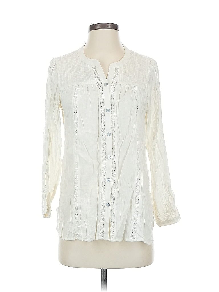 Pre-owned American Eagle Outfitters Long Sleeve Blouse In White