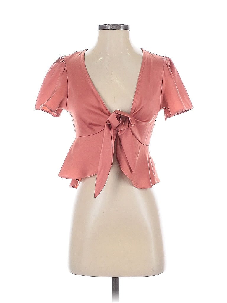 Pre-owned Wild Fable Short Sleeve Blouse In Pink