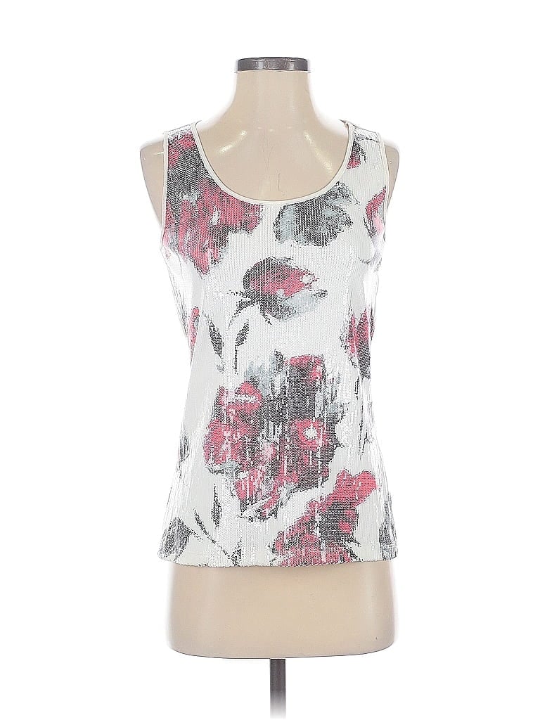 Pre-owned Dana Buchman Sleeveless Top White Scoop Neck Tops