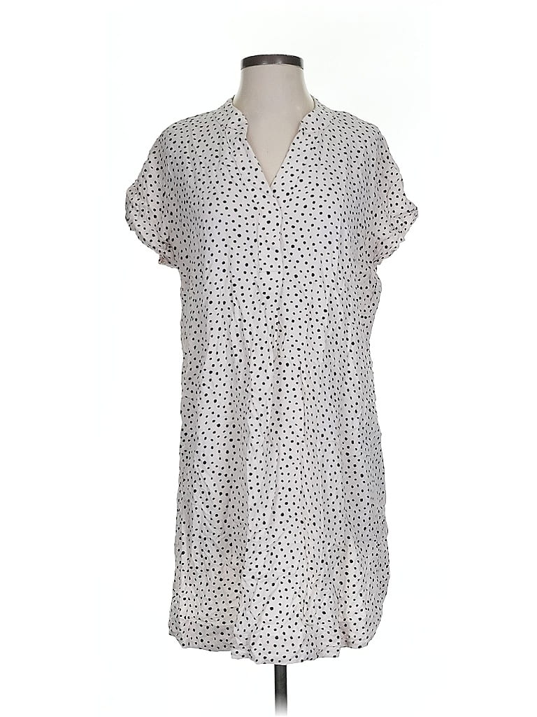 H&M 100% Viscose Polka Dots Silver Short Sleeve Blouse Size S - photo 1