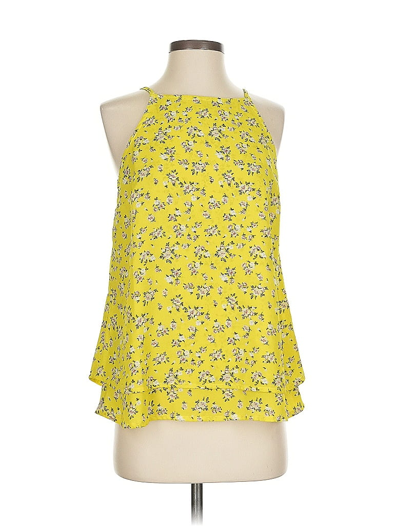 Pre-owned Blue Rain Sleeveless Blouse In Yellow