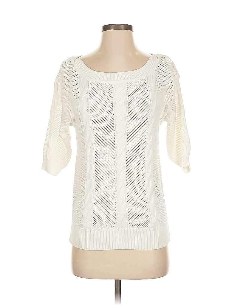 Pre-owned White House Black Market Pullover Sweater In White