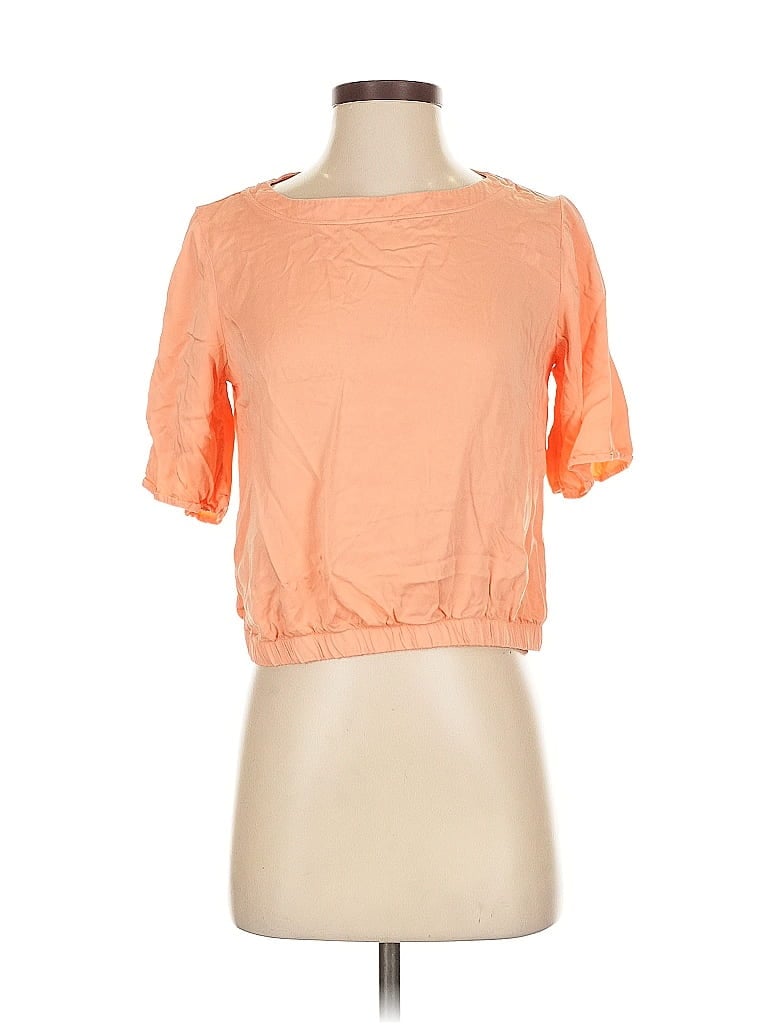 Click to view more detailed imagery on our partner's website Pre-owned Bella Dahl Short Sleeve Top Orange Boatneck Tops