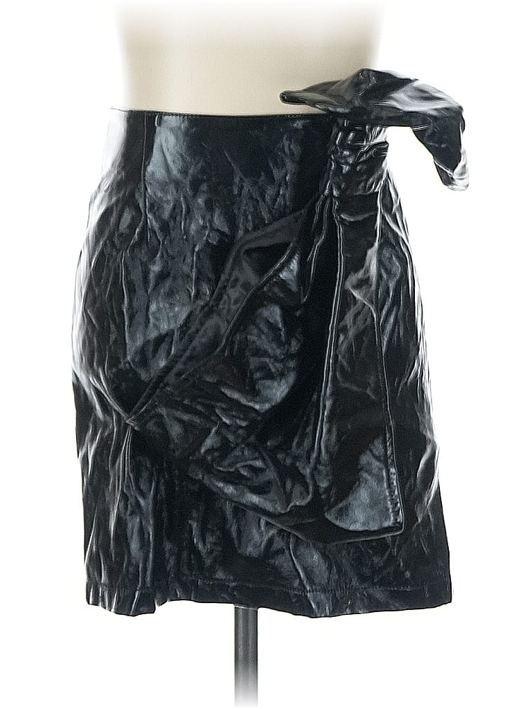 Pre-owned Asos Design Faux Leather Skirt In Black