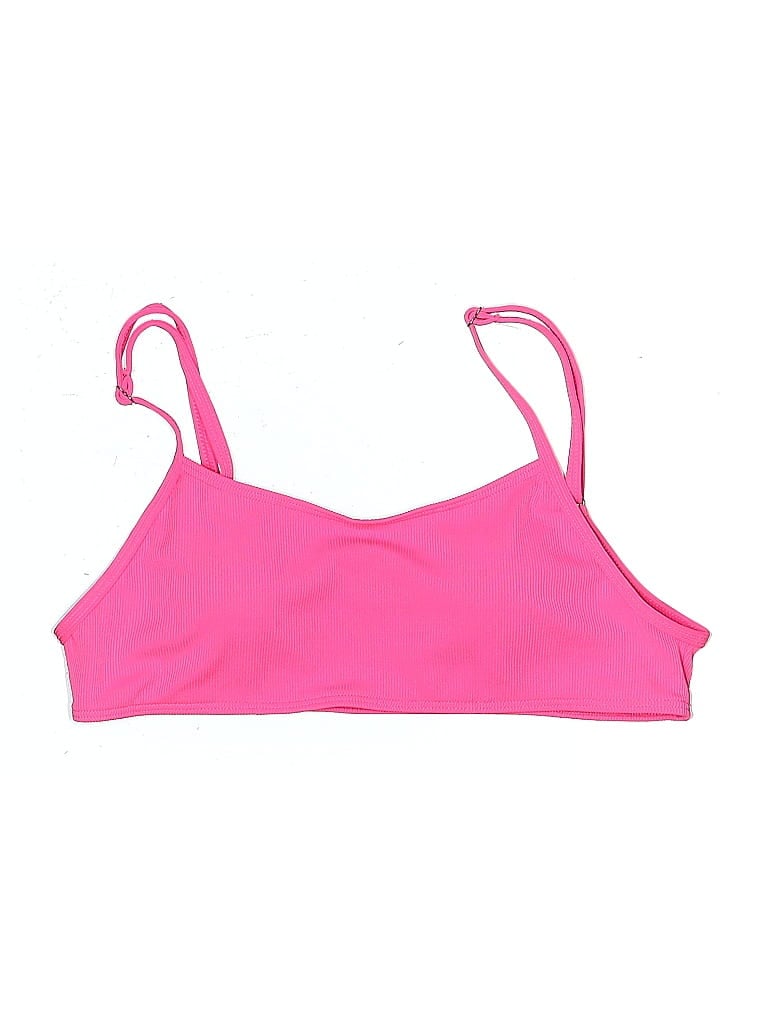 Pre-owned Unbranded Swimsuit Top Pink Solid Pattern Swimwear
