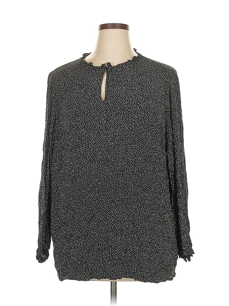 Pre-owned Fat Face Long Sleeve Blouse In Gray
