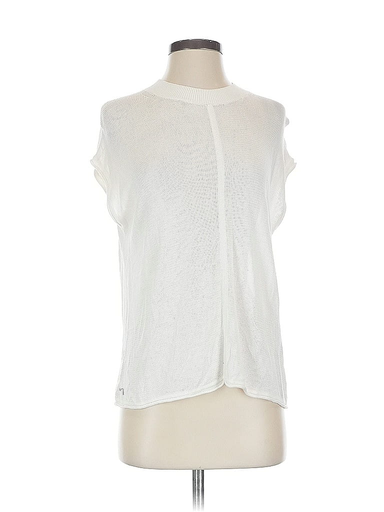 Pre-owned Banana Republic Factory Store Short Sleeve Top White Keyhole Neckline Tops