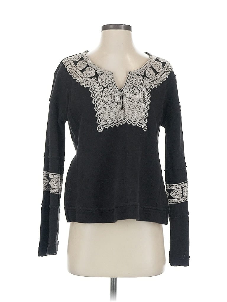 Pre-owned Free People Pullover Sweater In Black