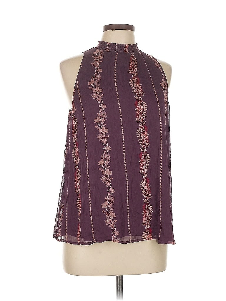 Pre-owned Sonoma Goods For Life Sleeveless Blouse In Burgundy
