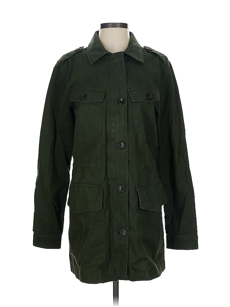 Pre-owned Banana Republic Factory Store Coat In Green