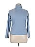 Carole Little 100% Pima Cotton Blue Long Sleeve Turtleneck Size XL - photo 1