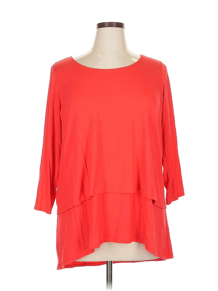 Pre-owned Joan Rivers 3/4 Sleeve T-shirt In Red