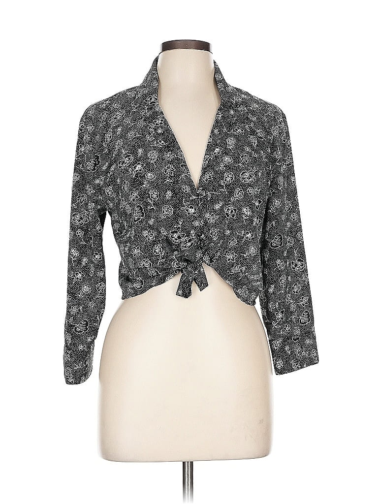 Pre-owned Amuse Society 3/4 Sleeve Blouse In Black