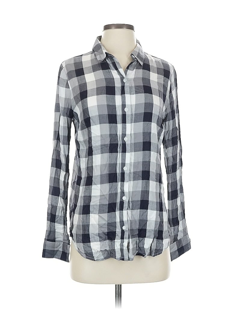 Pre-owned Banana Republic Factory Store Long Sleeve Button Down Shirt In Gray