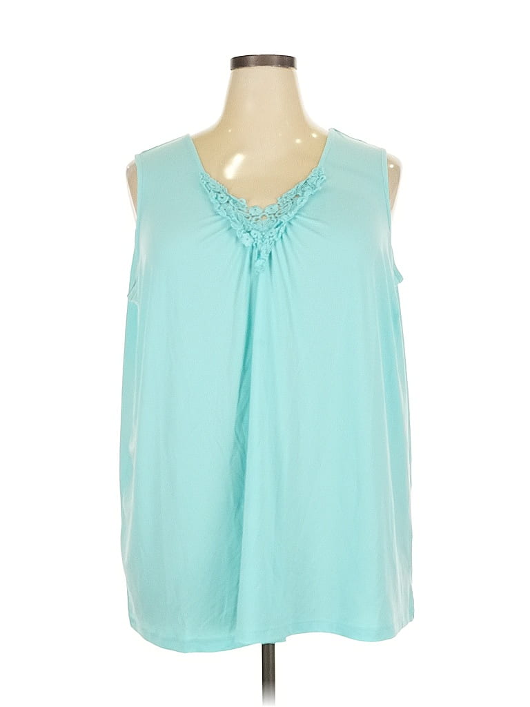Susan Graver Teal Sleeveless Blouse Size 2X - photo 1