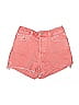 J Brand 100% Cotton Hearts Pink Denim Shorts Size 26 waist - photo 1
