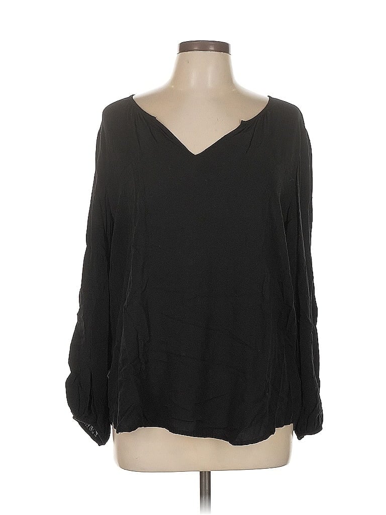 Pre-owned Old Navy Long Sleeve Blouse In Black