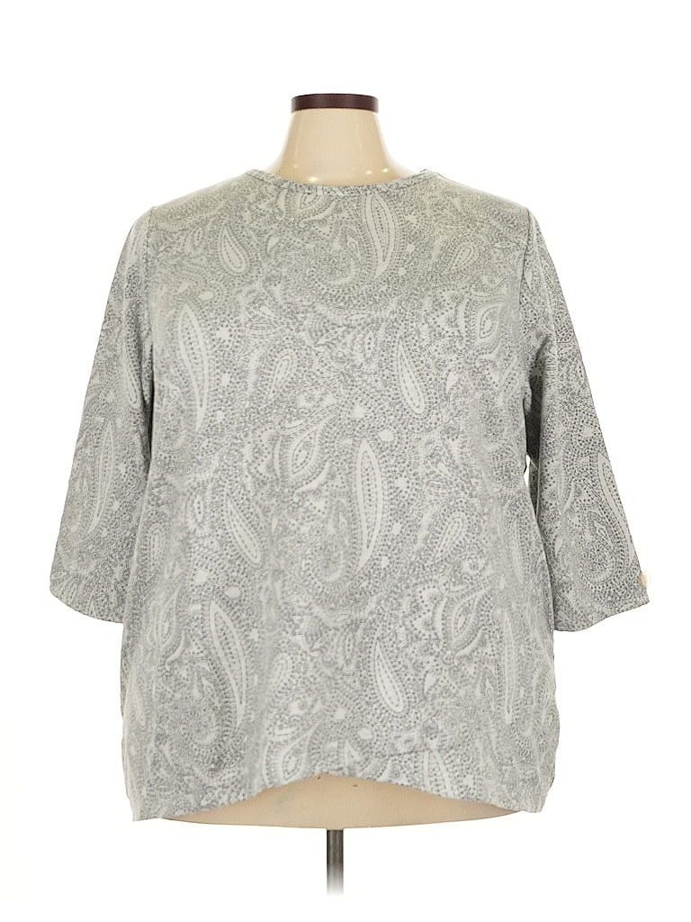 Croft & Barrow Paisley Gray Pullover Sweater Size 3X - photo 1